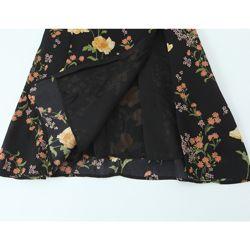 French Vintage Floral Midi Dress - YENKYE French Style Vintage Floral Print