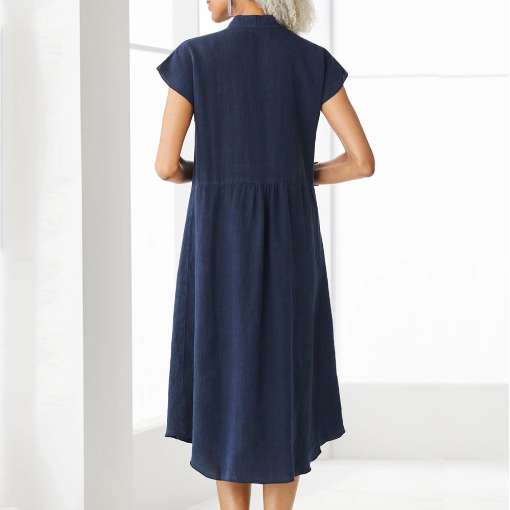 2026 Women Casual Black Shirt  - огляд і ціна Casual Loose Linen Shirt Dress