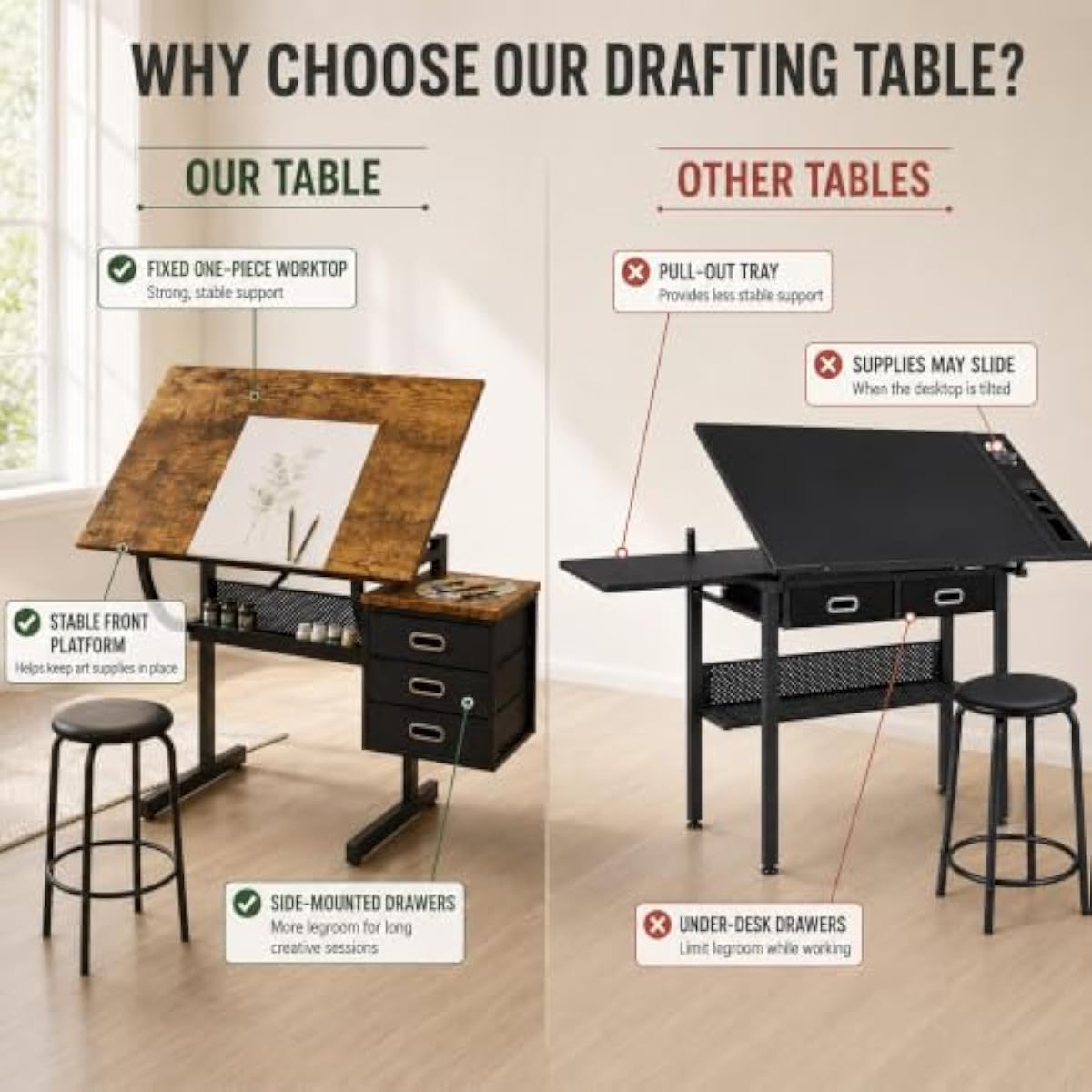 Adjustable Drafting Desk with  - огляд і ціна Tops