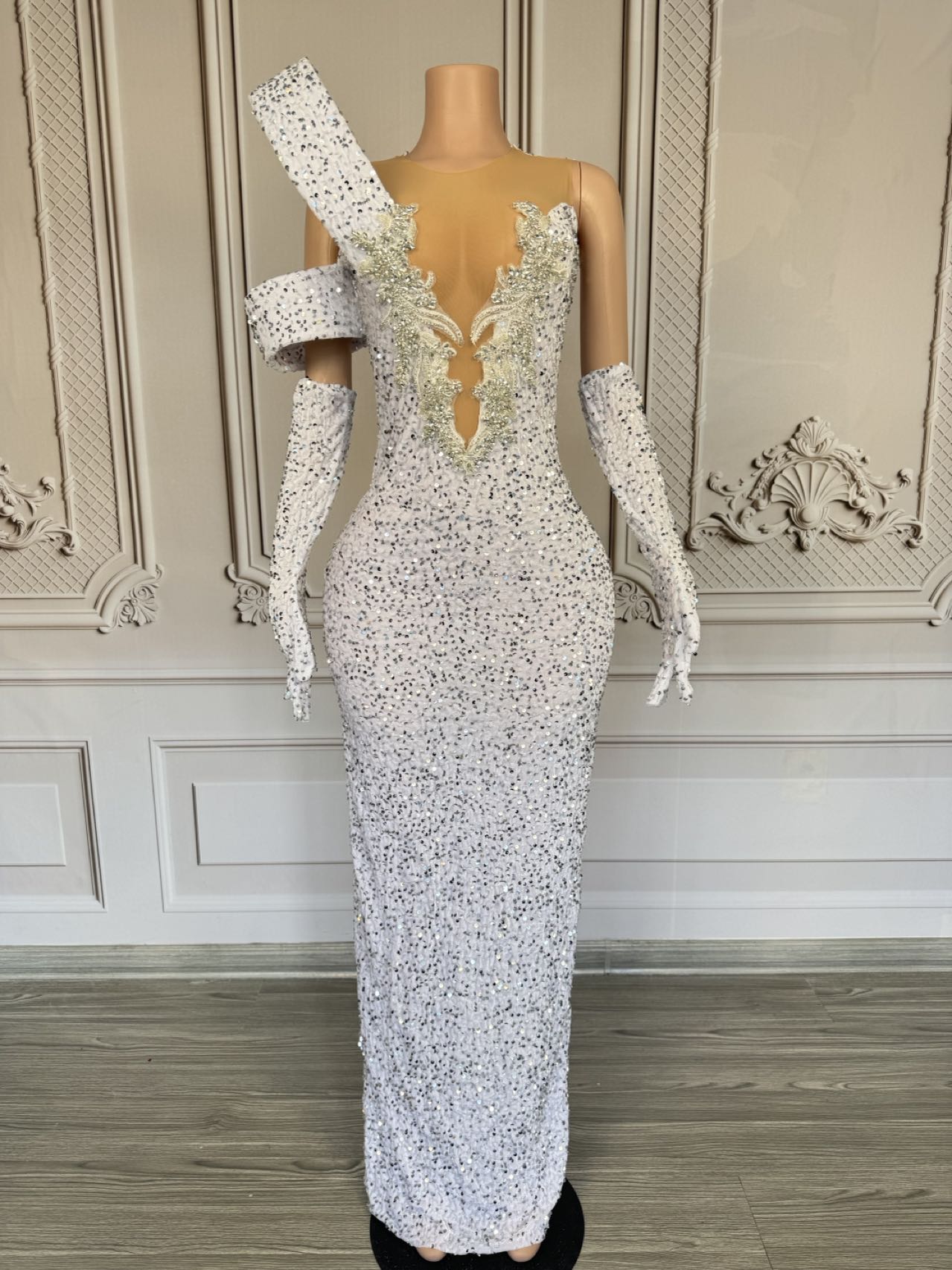 Sparkly Rhinestone Deep V Neck - огляд і ціна Sparkly Rhinestone Club Party Dress