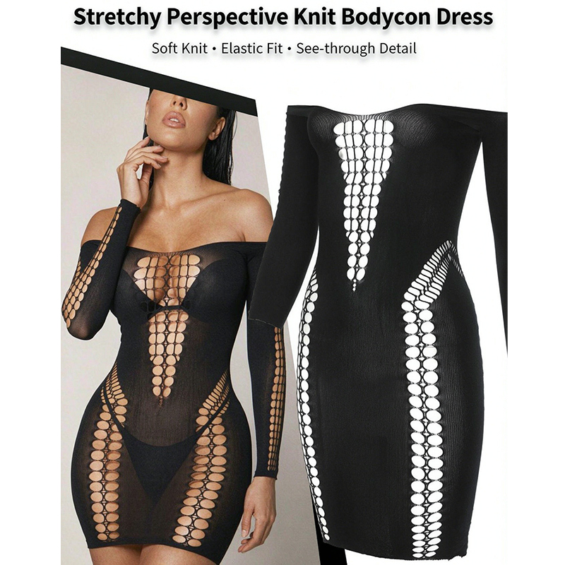 Women Sheer Mesh Long Sleeve B - огляд і ціна Sexy Mesh Sheer Bodycon Dress